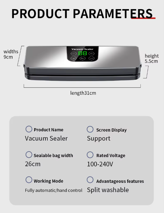 Digital Vacuum Sealer Machine wet//dry food packaging