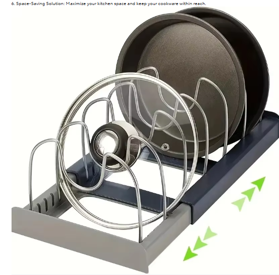 Expandable Pot Lid Rack – Multi-Purpose Organizer for Pots, Pans & Lids