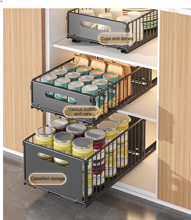 Kitchen Rack Storage Pull Out Cabinet Organizer