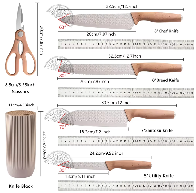 3CR13 Chef Kitchen Knife set of 6